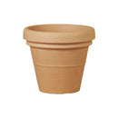 Vaso Rotondo Design Classico Outdoor Doppio Bordo Tera Anticato Ø55,5 cm in Plastica Beige Caldo 