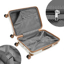 Set 4 Valigie Trolley Rigide con Beauty Case Resistente a Urti in Polipropilene Bianco Perla      