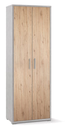 Armadio 2 Ante 71x199x41 cm Ossido Bianco/Rovere Naturale
