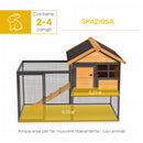 Conigliera da Giardino 122x63x92 cm con Rampa in Legno e Metallo