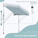 Tenda da Sole a Muro 200x150 cm con Pali di Supporto Bianco, Verde
