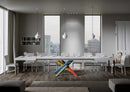 Tavolo Allungabile 160-420x90x77 cm Volantis Bianco Frassino
