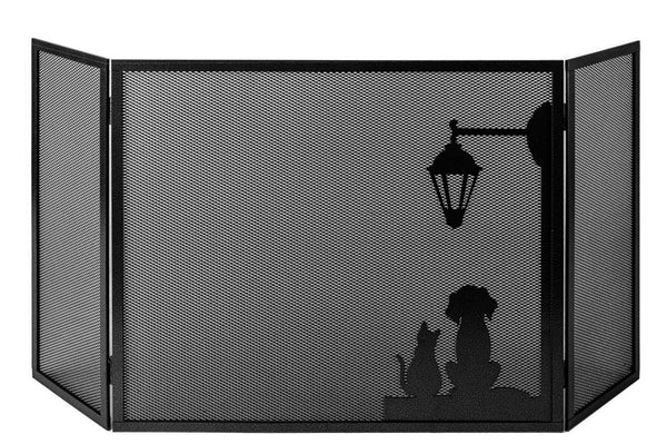 Parascintille per Camino 3 Ante 20+60+20 H50 in Ferro Verniciato Grigio Martellato prezzo