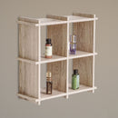 Libreria Scaffale a Parete 4 ripiani Bacheca in Legno Rovere Multiuso 