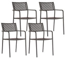 Set 4 Sedie da Giardino 54x58x84 cm in Acciaio con Braccioli RD Italia Lola Antracite