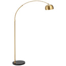 Lampada da Terra ad Arco 30x100x167 cm E27 Paralume in Metallo Oro e Nero