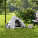 Tenda da Campeggio con Borsa da Trasporto 300x135x110 cm in Poliestere e Alluminio Grigio Chiaro