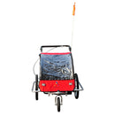 Carrello per Bici e Passeggino 2 in 1 Rosso e Nero 