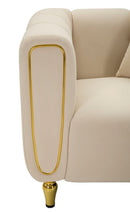 Poltrona Alma Crema con Cuscino 81x97x71 cm in Legno e Poliestere      