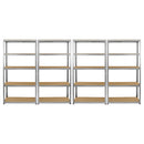 Set 5 Scaffali Senza Bulloni 90 cm 4 Lineari 1 Angolare in Acciaio 