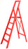 Echelle pliante en bois 5 marches H100 cm Rouge