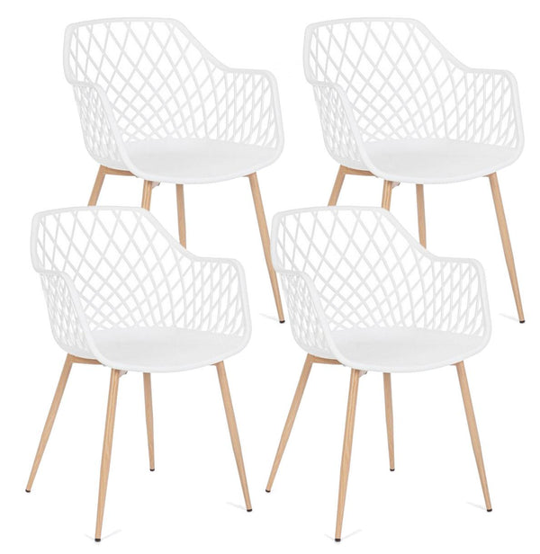 Lot de 4 Chaises 58x54x85,5 cm en Plastique Blanc prezzo