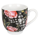 Set 6 Tazzine da Caffè con Piattino Ø5,5x6 cm in Porcellana VdE Tivoli 1996 Rose Baroque