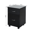 Cassettiera a Rotelle da Ufficio Salvaspazio in Legno Nero 41x39x58 cm 