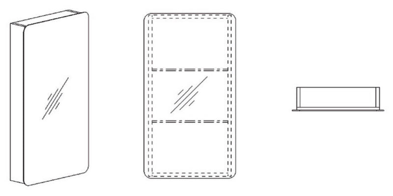 Specchio Contenitore Anta Sinistra 50x13x85 cm 2 Ripiani in Nobilitato Montegrappa Bianco