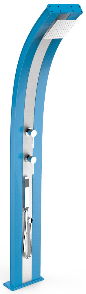 online Doccia da Esterno Giardino Miscelatore e Doccetta Mobile Arkema Dada Fascia Inox Blu