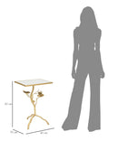 Tavolino Tisty 40x60x30 cm in Ferro e MDF Oro