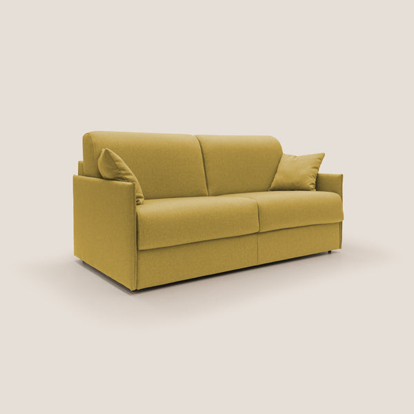 sconto Divano Letto 3 Posti 189x96x96 cm Evans in Tessuto Giallo
