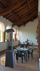 Stufa da Esterno Fungo a Pellet Pirolitico 14 kW in Acciaio Vannini Iris Grigia