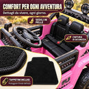 Macchina Elettrica per Bambini Fuoristrada Toyota Fj Cruiser 12V Telecomando Ruote in Gomma e Sedile in Pelle Rosa