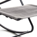 Sedia Sdraio a Dondolo da Giardino Rocking Lounge 143x57x81 cm in Textilene Grigio      