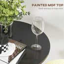 Tavolo Alto da Bar Moderno Rotondo con Base Ø70x102 cm in Acciaio e Piano in MDF Nero