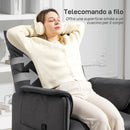 Poltrona Reclinabile Elettrica con Telecomando 80x83x104 cm in Tessuto Effetto Velluto Nero   