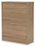 Étagère à chaussures 2 compartiments en MDF 63x24x80 cm Chêne Soriani