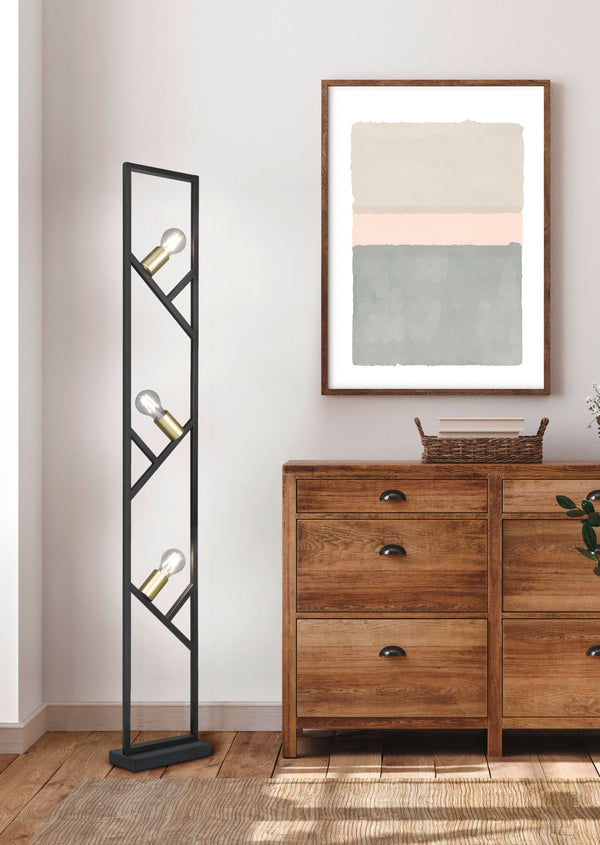 Lampadaire d'intérieur E27 en métal noir mat acquista