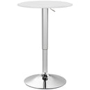 Tavolo da Bar Rotondo Ø63x67-93cm Piano Girevole 360° con Struttura in Metallo Bianco      
