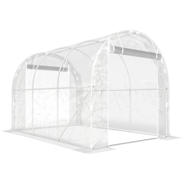 Serra a Tunnel 2x3x2 m con Porte Avvolgibili Telaio in Acciaio e Copertura in PE Anti-UV Trasparente prezzo