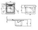 Mobile Lavatoio 1 Anta in Nobilitato 45x50x85 cm Vasca in PP con Asse in Resina e Kit di Scarico Bianco  