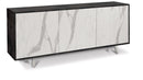 Mobile 3 Ante 177x74x41 cm Ossido Nero/Marmo Calacatta