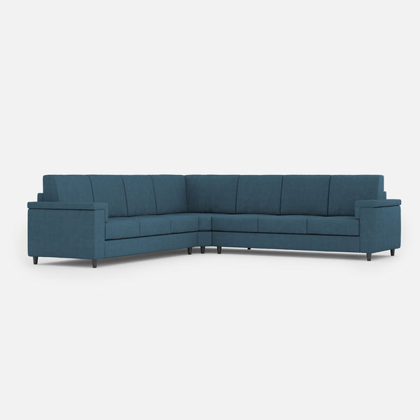 sconto Divano Angolare 7 Posti 286x286x85 cm Marrak in Tessuto Avio