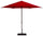 Ombrellone da Giardino Ø3 m Palo Ø38 mm in Alluminio Effetto Legno Tessuto Poliestere Trend Wood Rosso