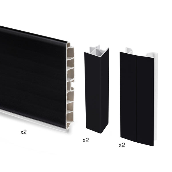 acquista Kit Plinthes de Cuisine avec Accessoires H 150 mm en Noir Emuca Technplastic