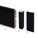 Kit Battiscopa da Cucina con Accessori H 100 mm in Tecnoplastica Emuca Nero