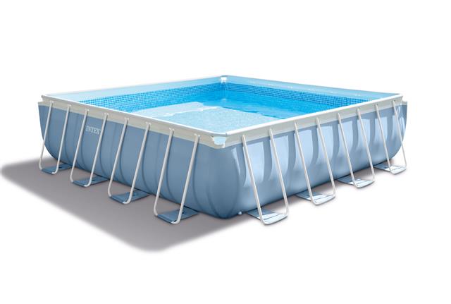 Piscina Fuori Terra Quadrata H122x488x488cm con Pompa Scaletta e Teli Intex Prism Frame