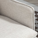 Divano 2 Posti 139x68x80 cm con Cuscini Imbottiti in Tessuto Effetto Lino Bianco Crema  