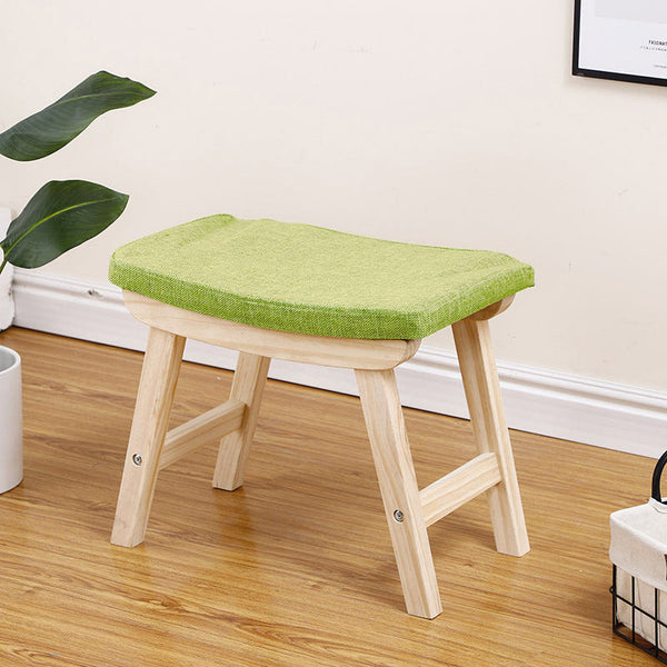 online Tabouret en Tissu et Pin 48x33x42 cm Fumer James Vert