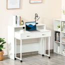 Scrivania con Cassetti e Ruote 100x36x88 cm in Metallo e MDF Bianca