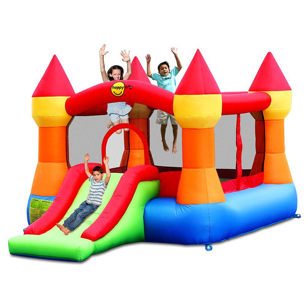 Château Carrousel Gonflable avec Toboggan et Pompe Inclus Happy Hop online