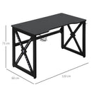 Scrivania Gaming con Luci LED 120x60x73 cm  in MDF e Metallo Nero
