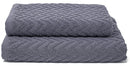 Set Spugna Asciugamani Ospite + Salvietta Sally ZigZag Grigio Scuro