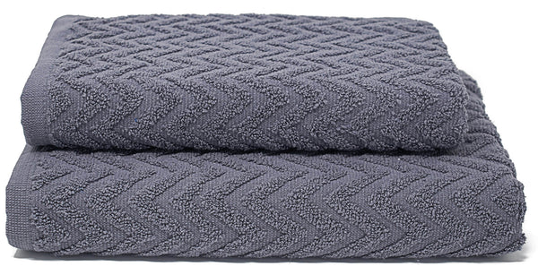 Set Serviettes Invités Éponge + Lingette Sally ZigZag Gris Foncé acquista