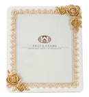 Cornice Rose Twat 26x2x31 cm in Poliresina e Vetro Crema e Oro