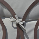 Dondolo da Giardino 3 Posti 208x121x172 cm con Tetto Regolabile Portabicchieri e Cuscini in Metallo e Tessuto Grigio Chiaro      
