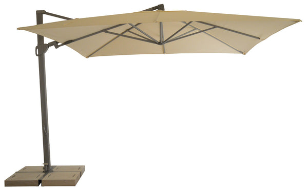 Parasol de jardin décentralisé 3,3x3,3m en aluminium et polyester ivoire acquista