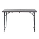 Tavolo da Campeggio Picnic Richiudibile a Valigetta in Polietilene 122x61x53/71,5 cm  Marrone