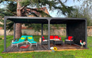 Pergola da Giardino 3,6x6 m in Alluminio con Tenda Laterale Grigio Antracite
